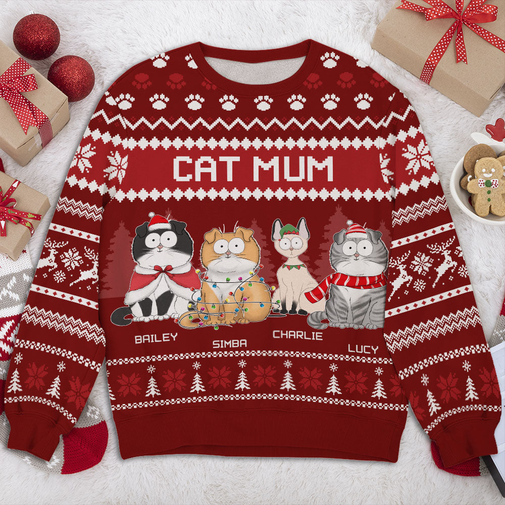 Funny Customizable Cat Grandma All-Over-Print Unisex Sweatshirt - Ideal Gift for Pet Lovers
