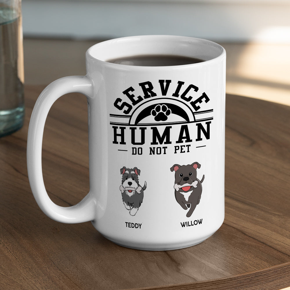 Unique Personalized Custom 'Service Human, Do Not Pet' Coffee Mug for Pet Lovers
