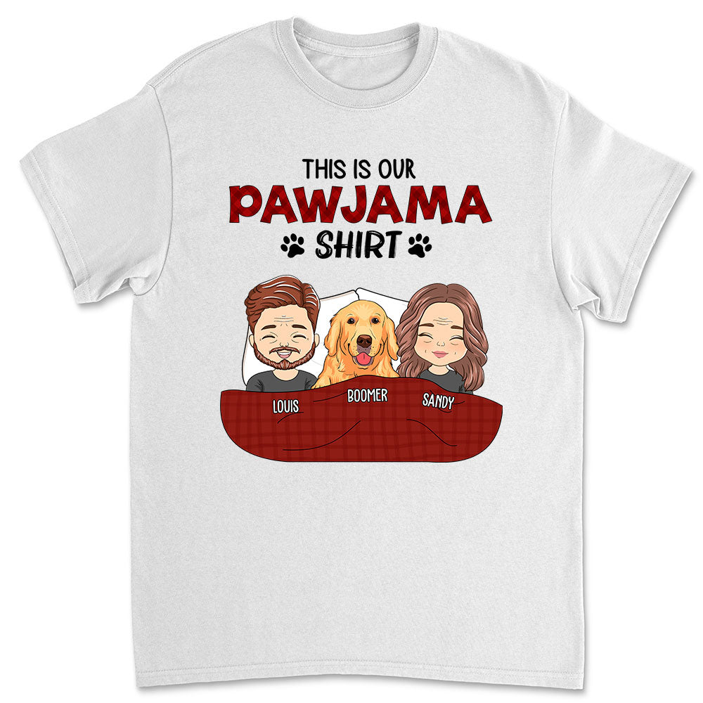 Personalized Custom Unisex Couple Pajama Shirt Version T-shirt - Ideal Gift for Pet Lovers