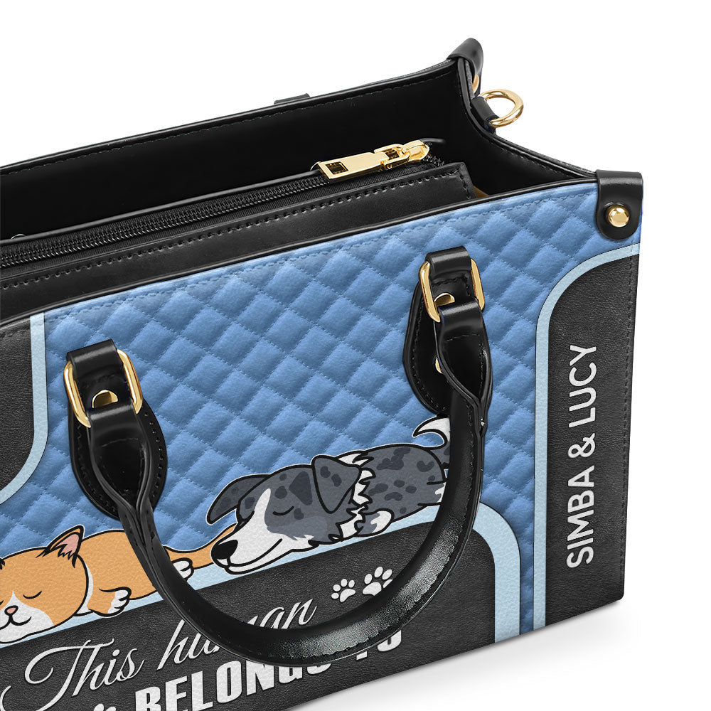 This Human Belongs - Exclusive Personalized Custom Leather Handbag for Baby Lovers