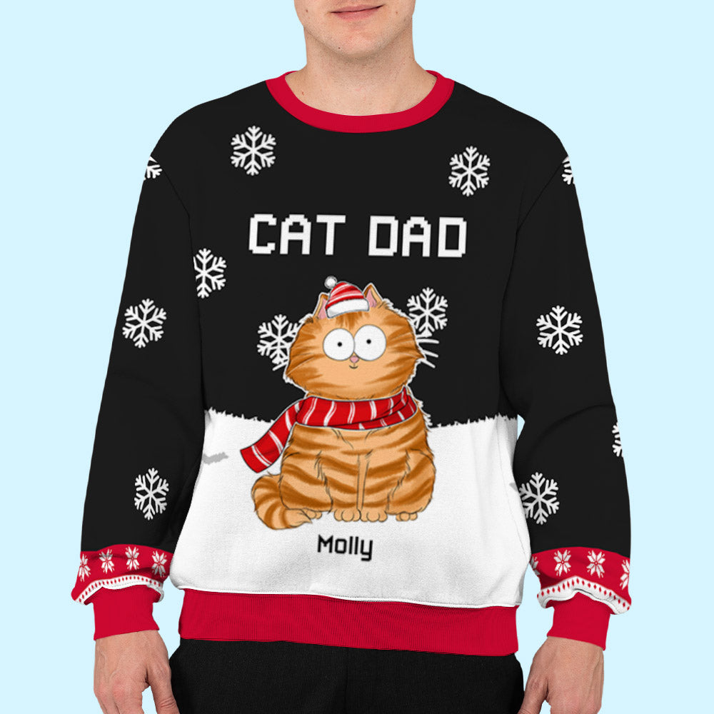 Adorable Funny Cat Family Personalized Custom All-Over-Print Unisex Sweatshirt