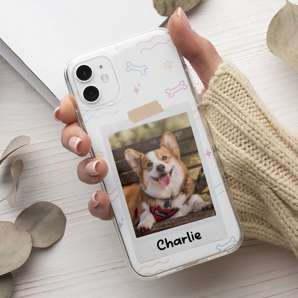 Personalized Custom Pet Photo Frame Phone Case for Dog and Cat Lovers