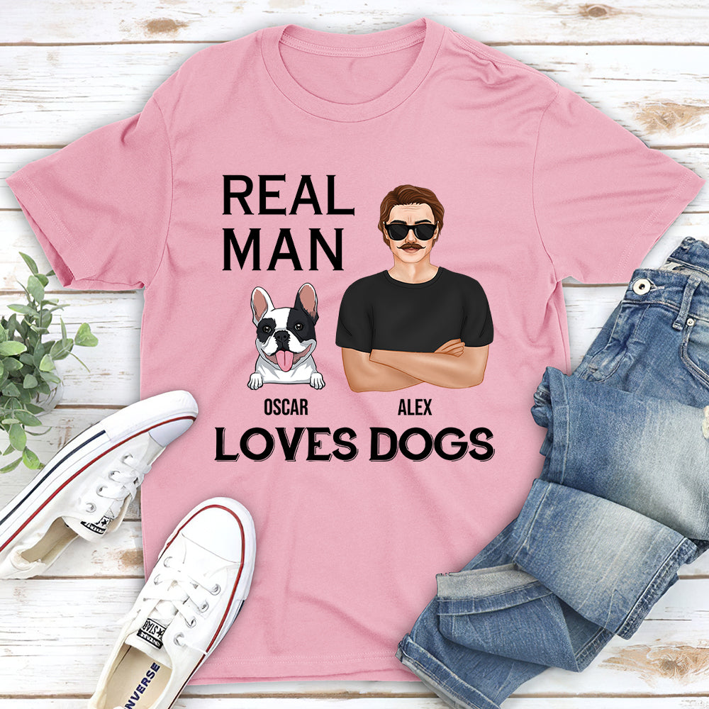 Real Man - Personalized Custom Unisex 5.3 oz T-shirt for Pet Lovers