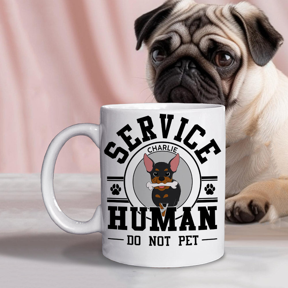 Unique Personalized Custom 'Service Human, Do Not Pet' Coffee Mug for Pet Lovers