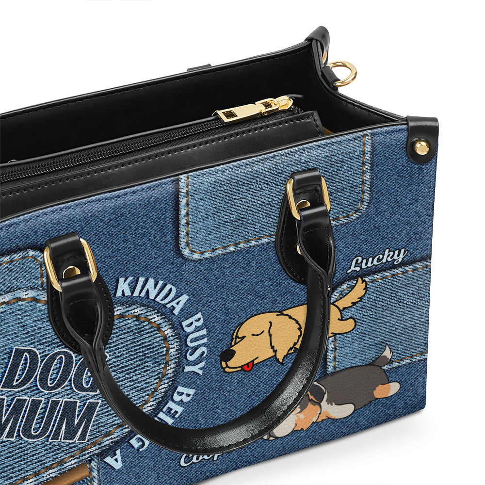Busy Mom's Personalized Custom Luxury Leather Handbag for Baby Lovers