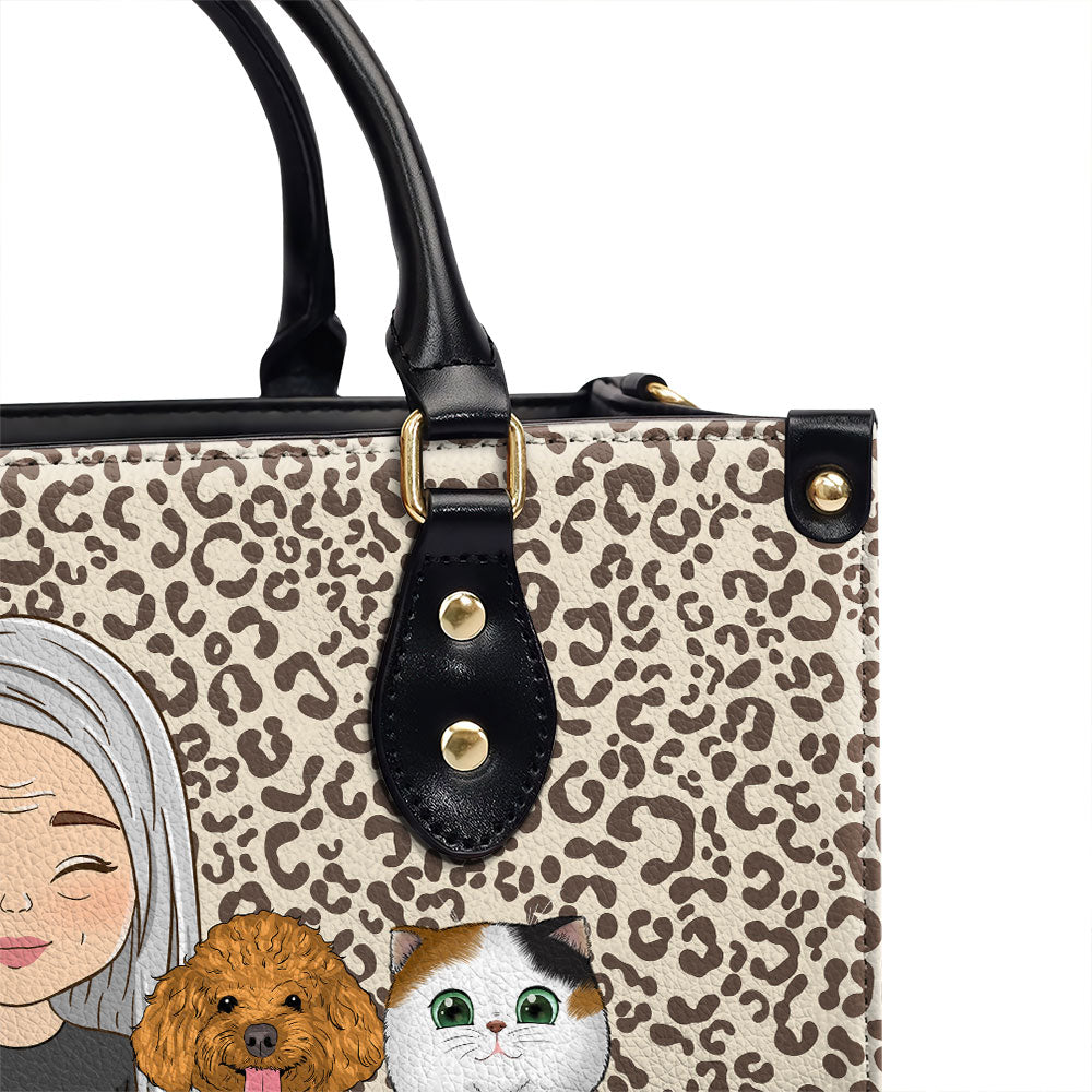 Best Mom Ever - Personalized Custom Leather Handbag with Fur Babies' Names