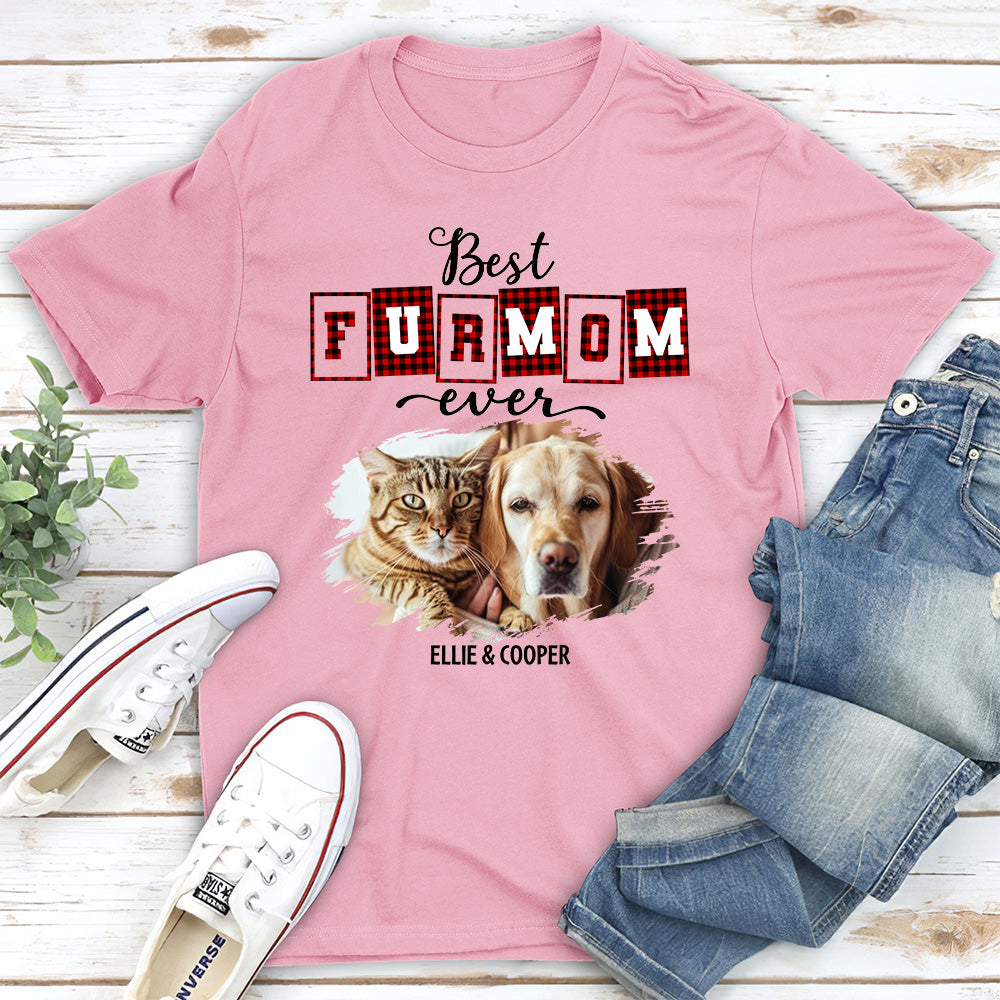 Best Fur Mom Of The Year Personalized Custom Unisex 5.3 oz T-shirt with Copyrighted Artwork