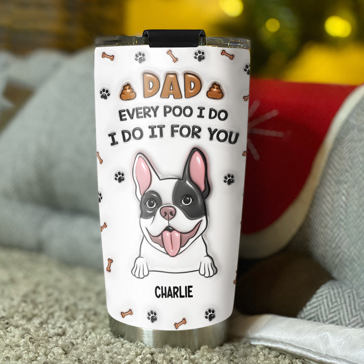 Customizable 3D Inflated Effect Personalized Tumbler - Keep Drinks Cold for 24 Hours & Hot for 12 Hours