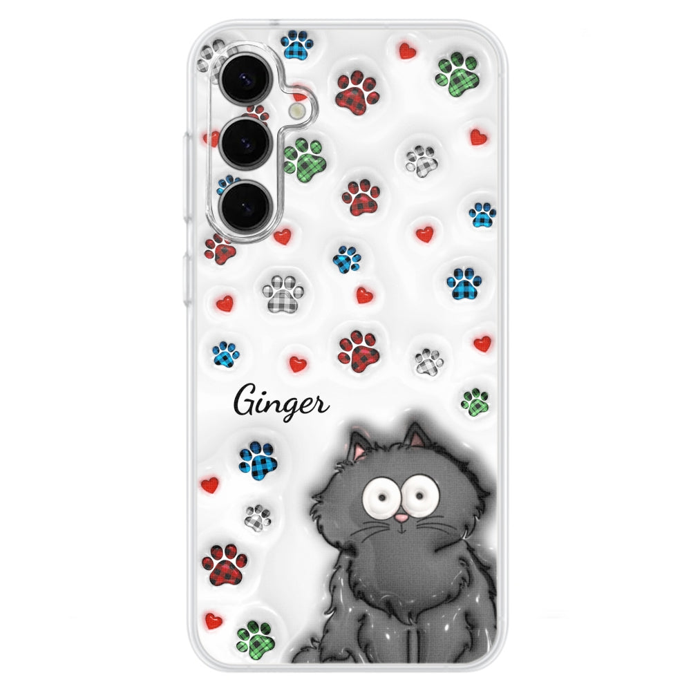 Charming Personalized Custom 3D Inflated Effect Phone Case for Lovely Cat Lovers