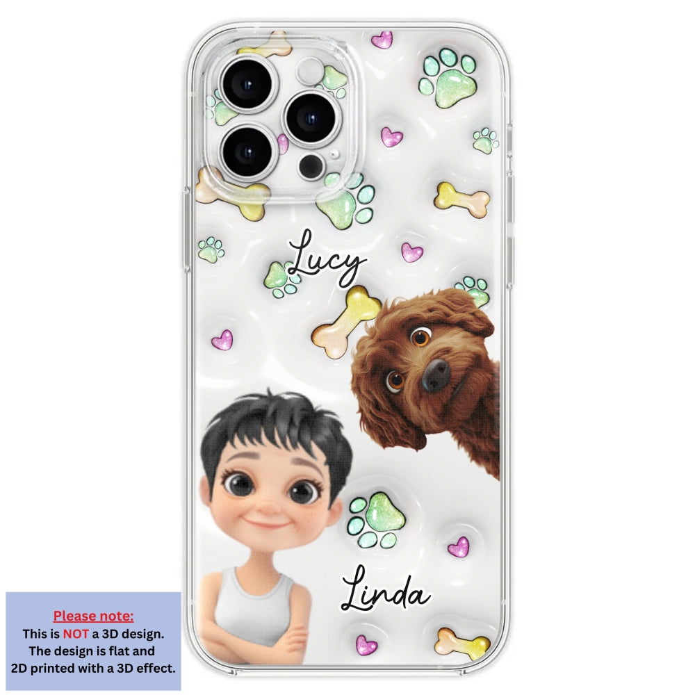 Lovey Human and Her Dogs - Exclusive Personalized Custom 3D Inflated Effect Smartphone Case
