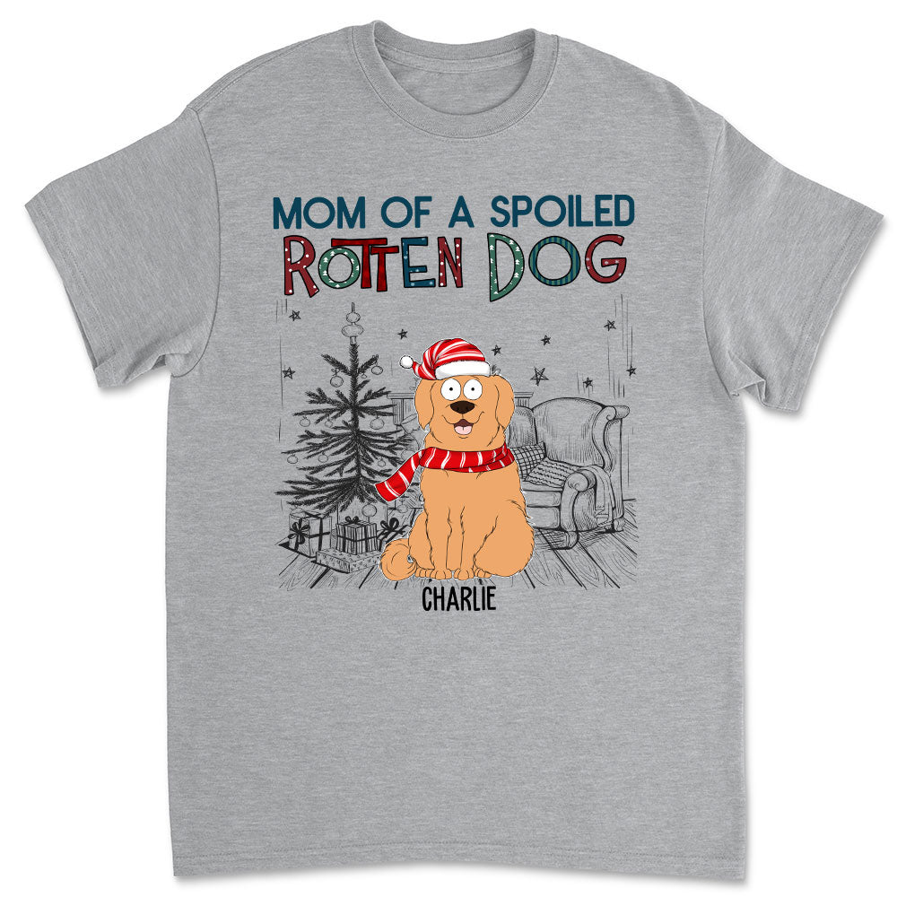 Dad Of A Spoiled Rotten Dog - Personalized Custom Unisex 5.3 oz T-shirt for Pet Lovers
