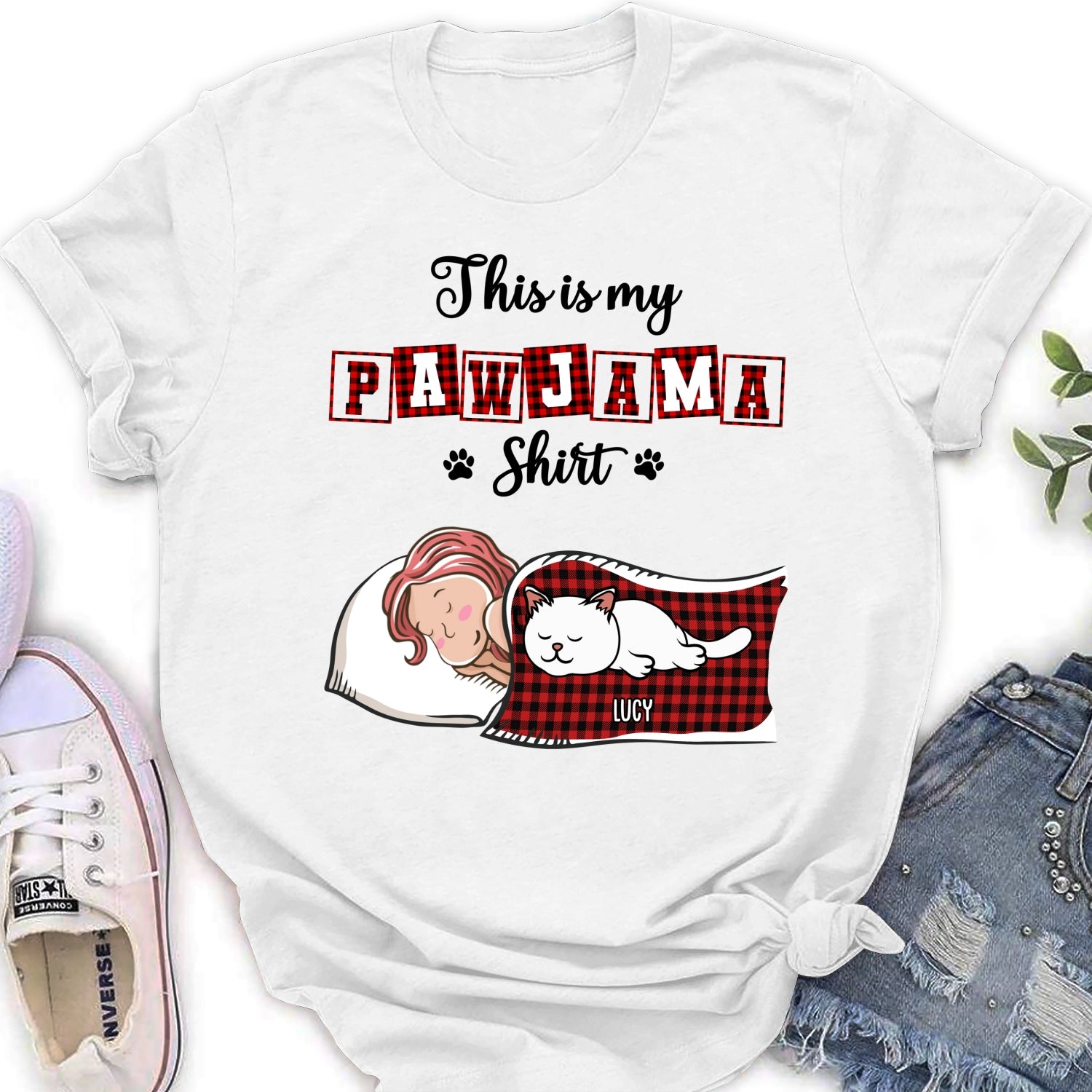 Ver Cat 2 Personalized Custom Women's Sleepshirt - The Perfect Pet Lover's T-Shirt