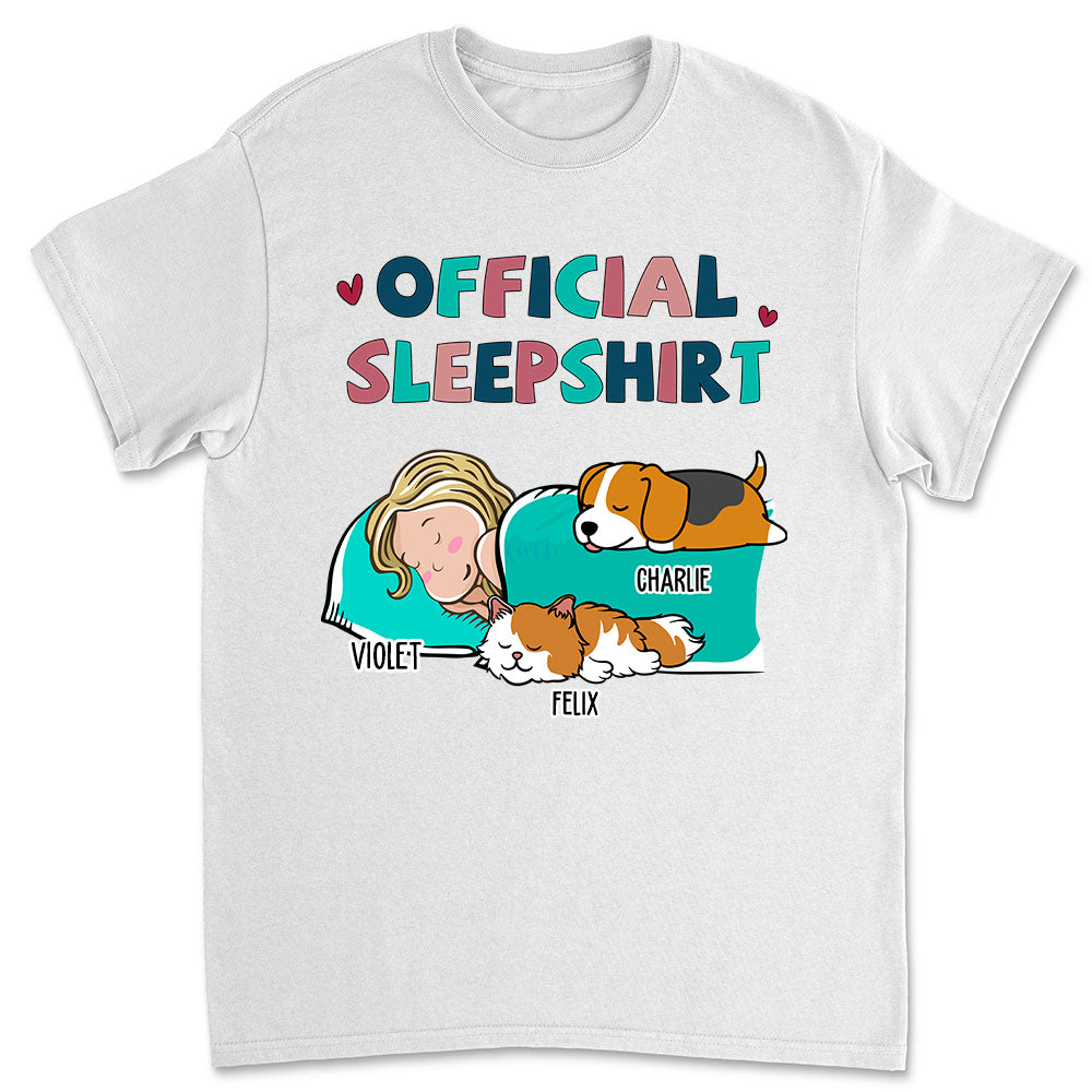 Personalized Custom Unisex Sleeping Pet Sleepshirt - 5.3 oz Cotton T-shirt