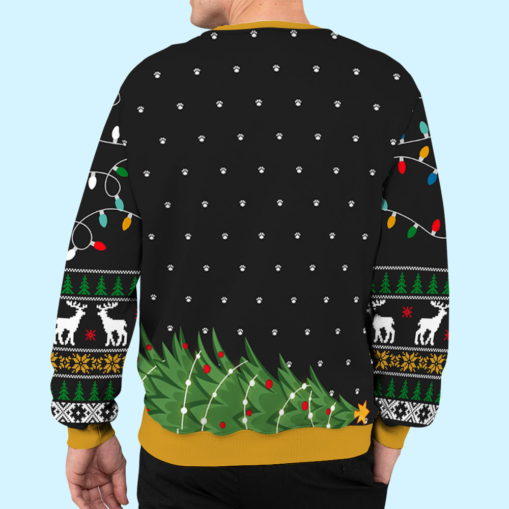 Personalized Custom All-Over-Print 'Cat On Naughty List' Sweatshirt - Ideal Gift for Pet Lovers