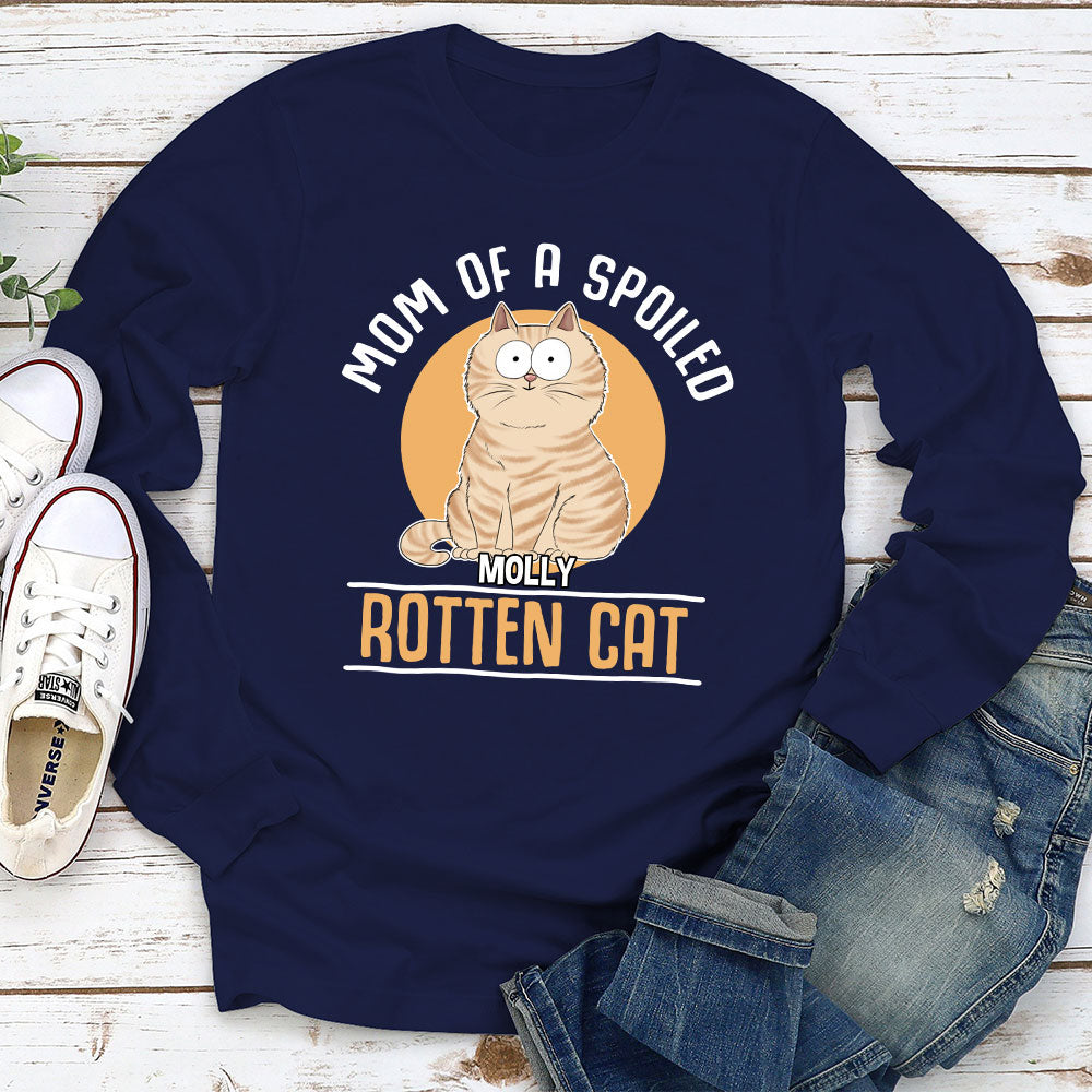 Mom Of Spoiled Cat - Stylish Personalized Custom Long Sleeve T-shirt for Pet Lovers