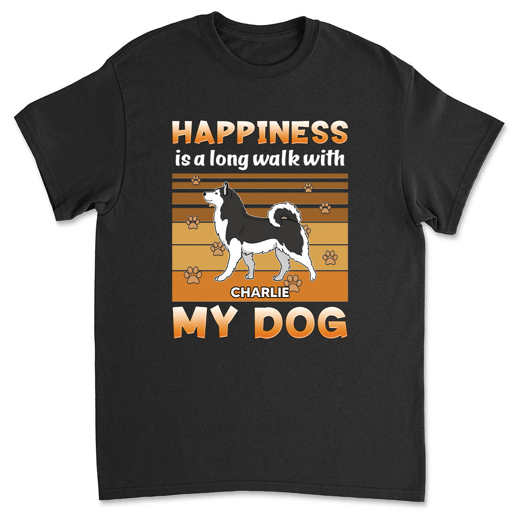 Long Walk With Dog - Personalized Custom Unisex 5.3 oz T-shirt for Pet Lovers