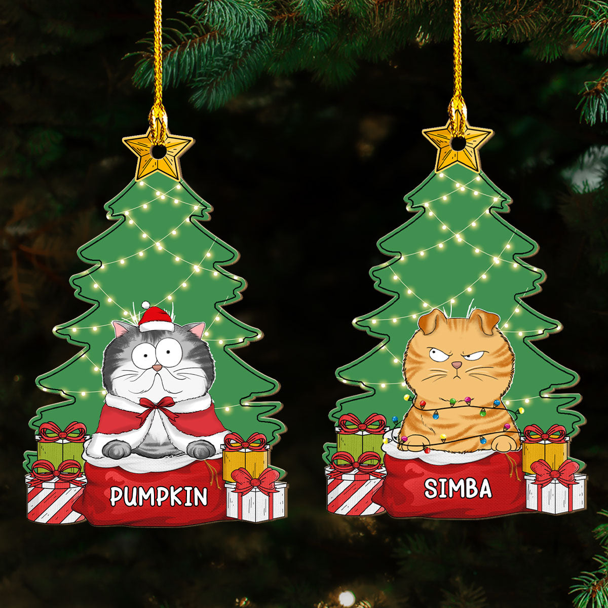 Cozy Meowy Catmas - Exquisite Personalized 1-layered Custom Wood Christmas Ornament