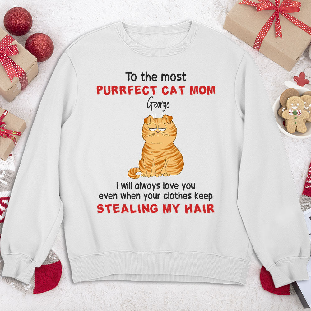 To The Most Purrfect Cat - Customizable Personalized Unisex 8.0 oz Sweatshirt for Pet Lovers