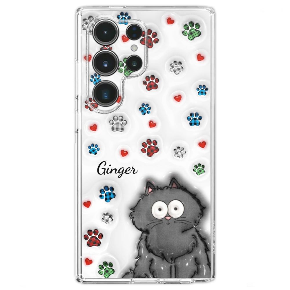 Charming Personalized Custom 3D Inflated Effect Phone Case for Lovely Cat Lovers