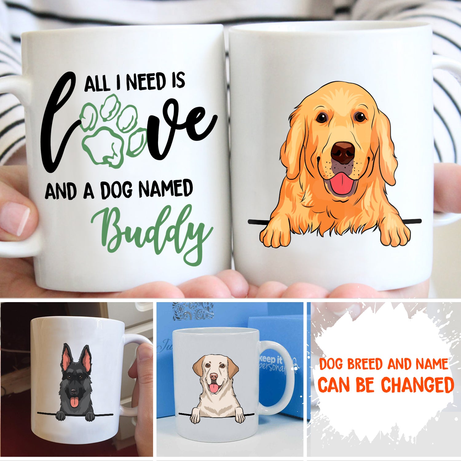 All I Need - Unique Personalized Custom Coffee Mug for Pet Lovers