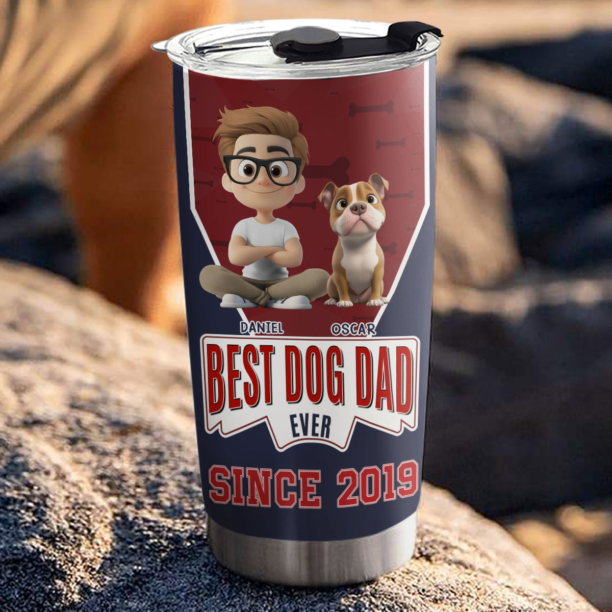 Best Dog Dad Since - Personalized Custom 20oz Stainless Steel Tumbler with Thousands of Cool Designs