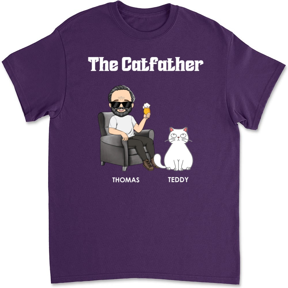The Catfather - Stylish Personalized Custom Unisex 5.3 oz T-shirt for Pet Lovers