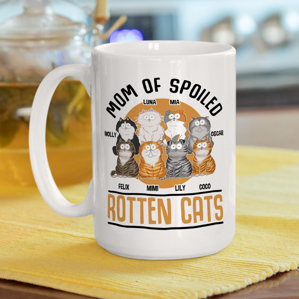 Mom Of Spoiled Cat - Exquisite Personalized Custom Coffee Mug for Pet Lovers
