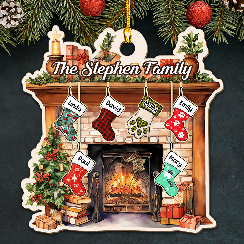 Personalized Custom Wood Ornament for Stocking Christmas Family