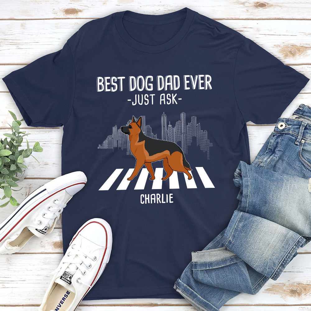 Dog Crossing - Customizable Personalized Unisex 5.3 oz T-shirt for Pet Lovers