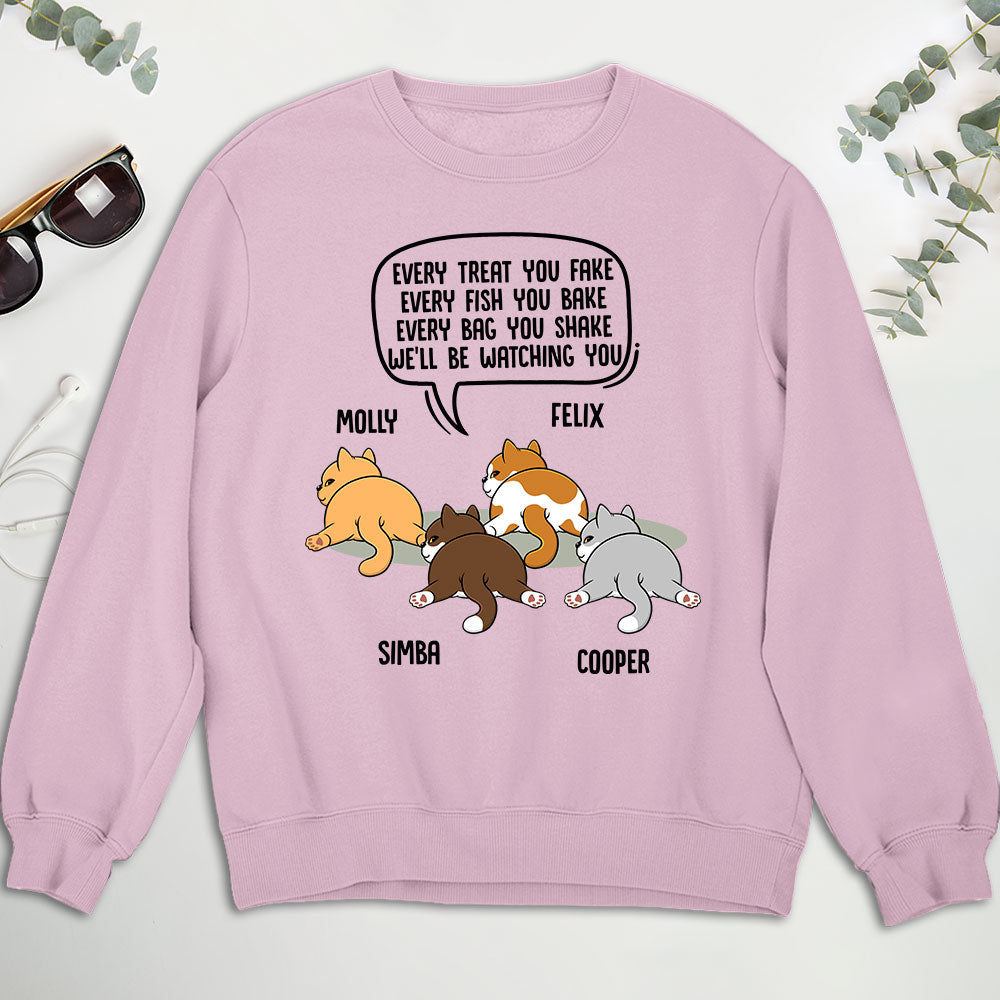 Unique Personalized 'Watching You Cat Butt' Unisex Custom Sweatshirt