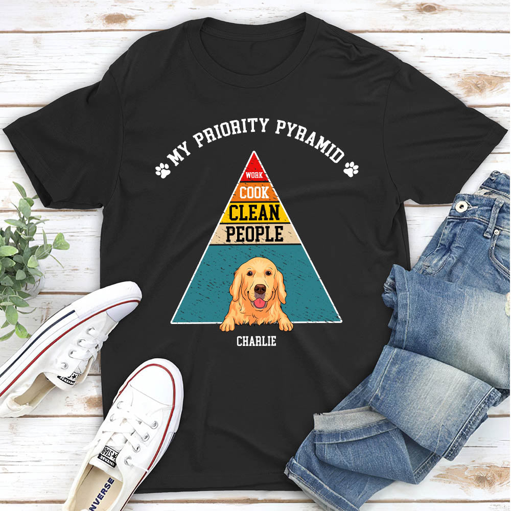 My Priority Pyramid - Personalized Custom Unisex 5.3 oz T-shirt for Pet Lovers
