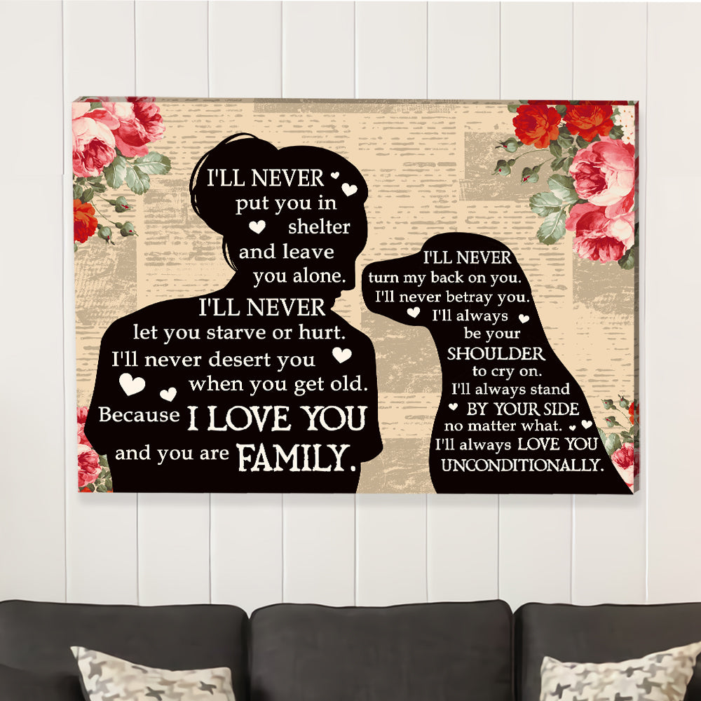 I Will Never 2 - Premium Personalized Matte Canvas Print for Pet Lovers