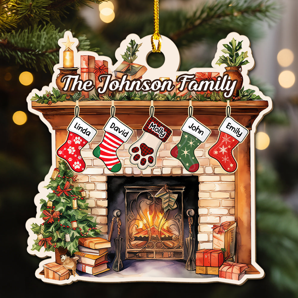 Personalized Custom Wood Ornament for Stocking Christmas Family