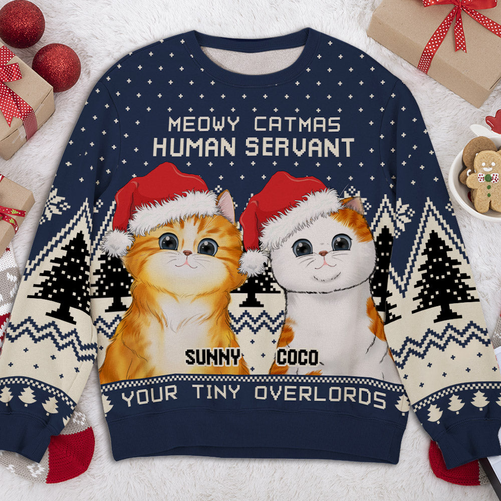 Favorite Human Servant - Personalized Custom All-Over-Print Unisex 8.8 oz Polyester Blend Sweatshirt for Pet Lovers