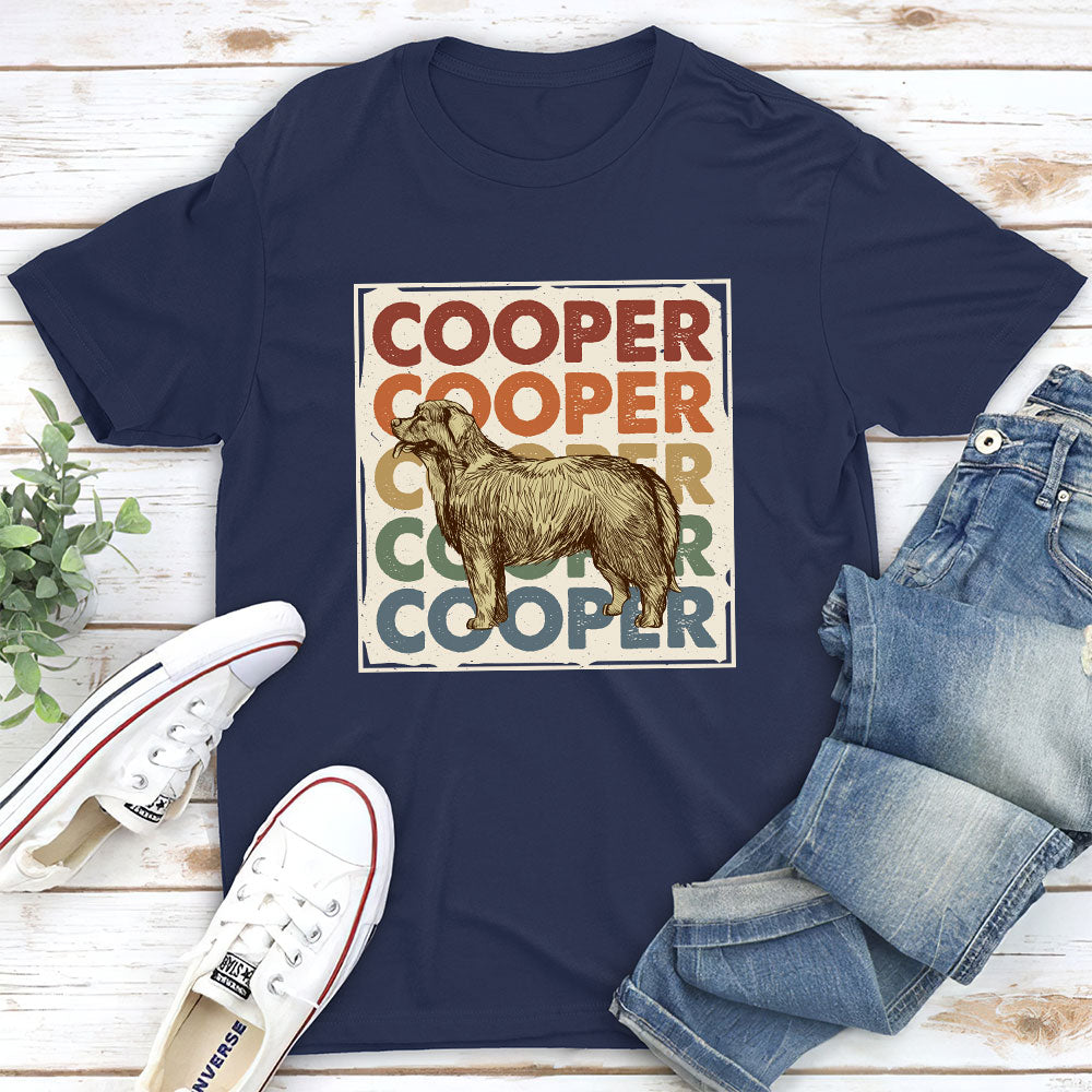 Love My Darling Vintage Dog - Personalized Custom Unisex 5.3 oz T-shirt for Pet Lovers