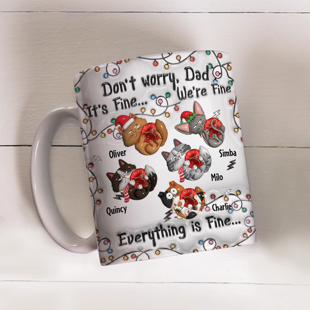 Personalized Custom 3D Inflated Effect Everything Is Fine Mug - 11oz High - Quality Ceramic