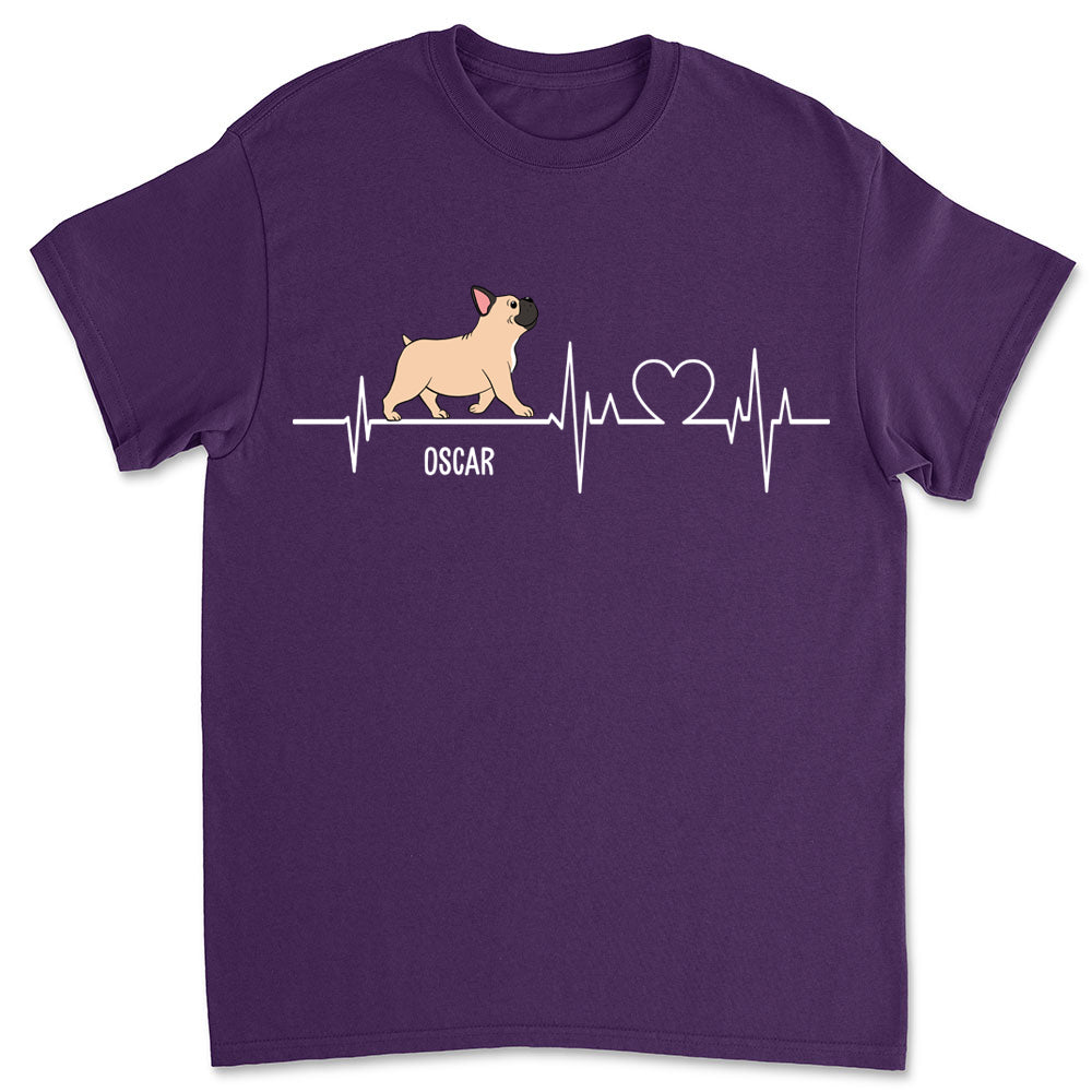 Dog Heartbeat - Personalized Custom Unisex 5.3 oz T-shirt for Pet Lovers