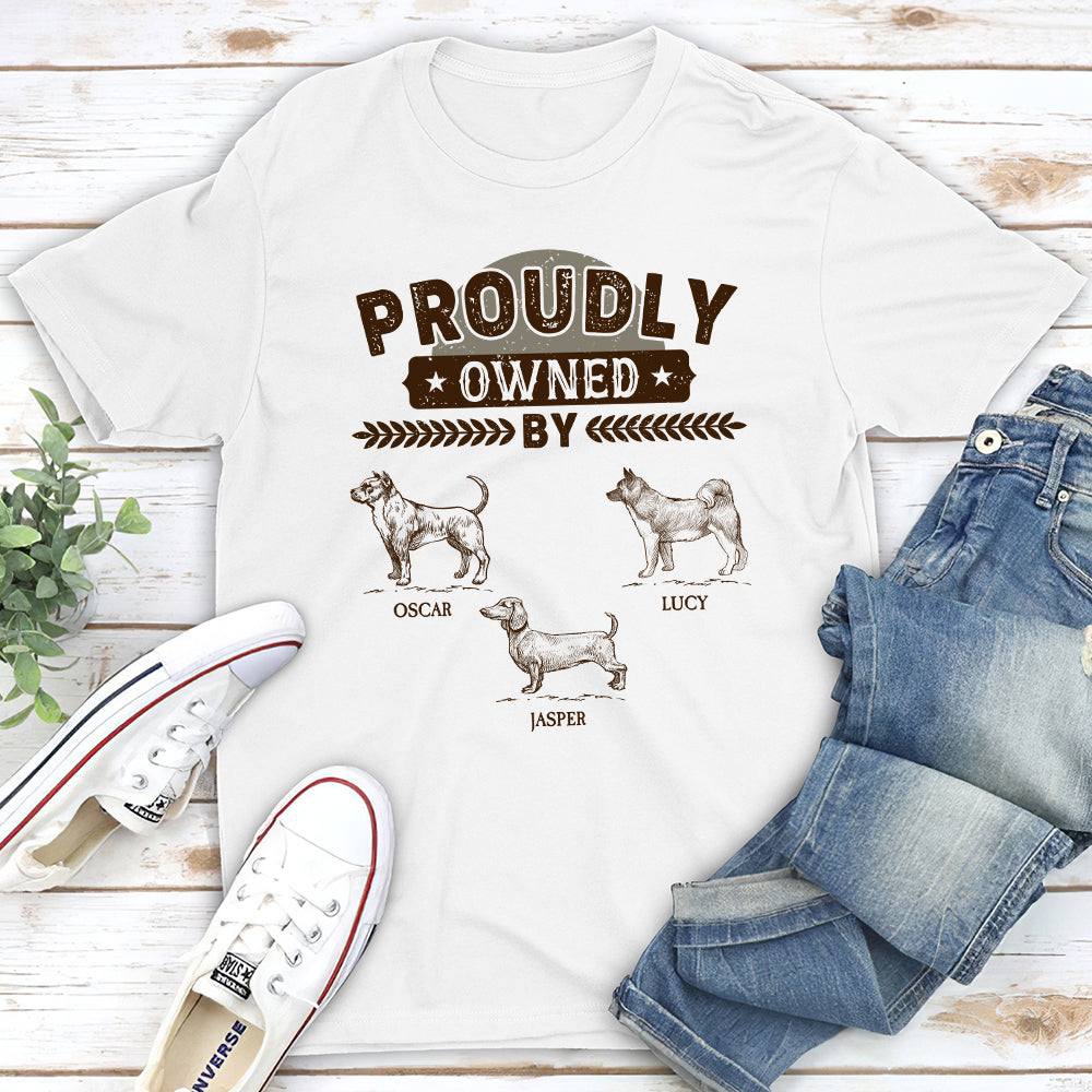 Proudly Owned By - Personalized Custom Unisex 5.3 oz T-shirt for Pet Lovers