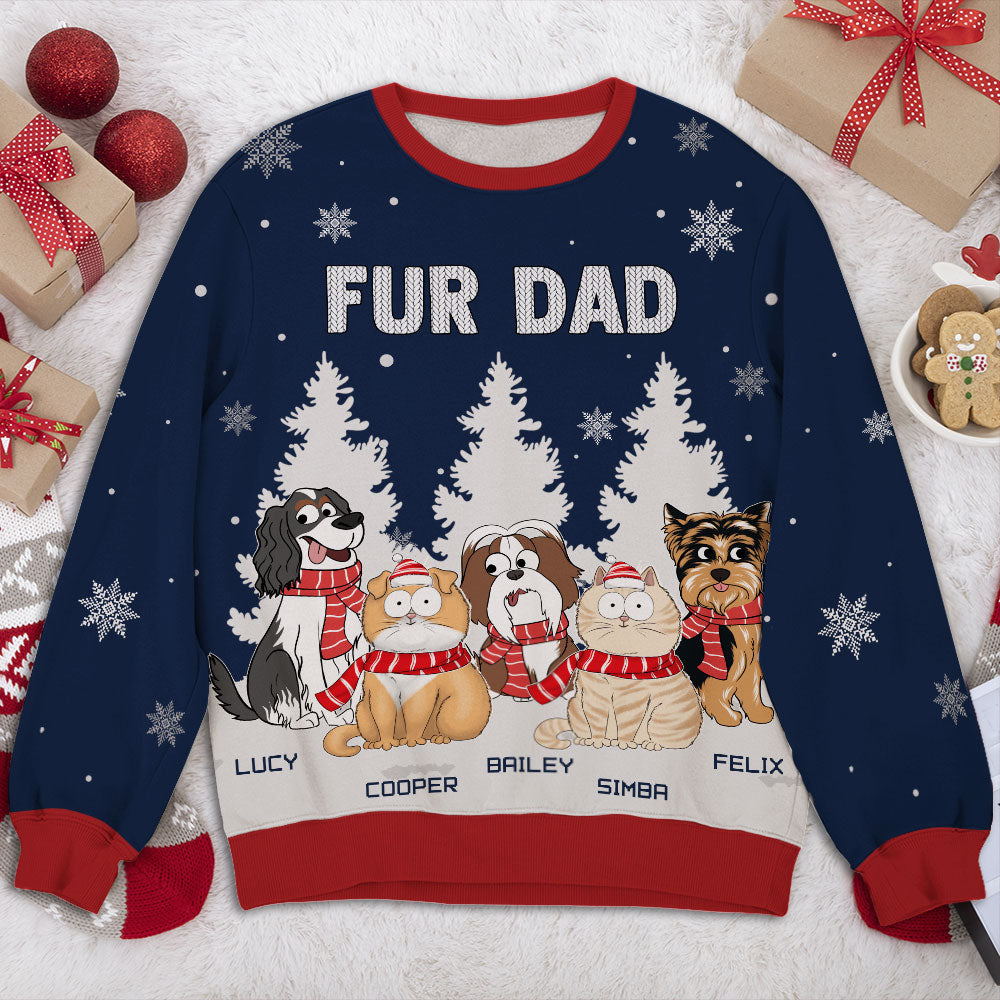 Unique Personalized Custom All-Over-Print Dog & Cat Winter Sweatshirt for Pet Lovers