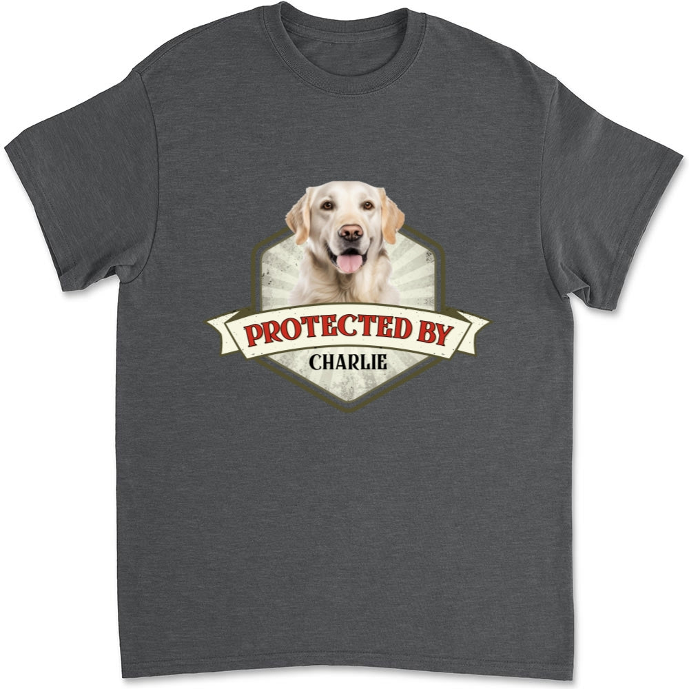 Protected By Dogs Ver 2 Personalized Custom Unisex Photo T-Shirt - Ideal Gift for Pet Lovers
