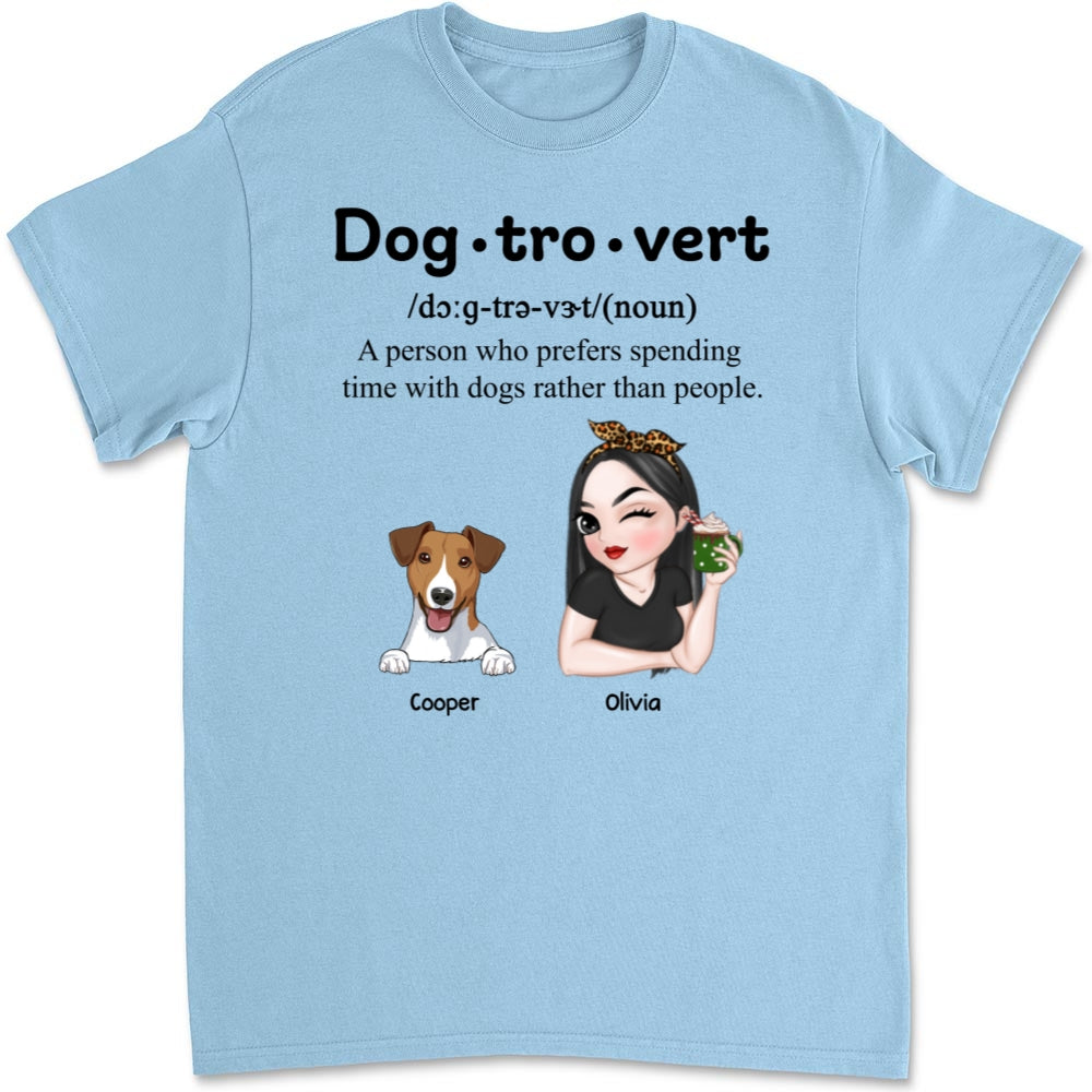 Im A Dogtrovert - Personalized Custom Unisex 5.3 oz Heavy Cotton T-shirt
