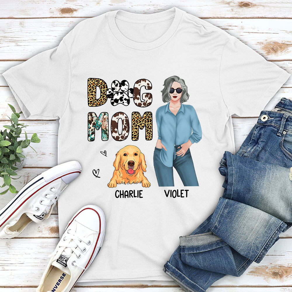 Dog Mom Western - Personalized Custom Unisex 5.3 oz T-shirt for Pet Lovers