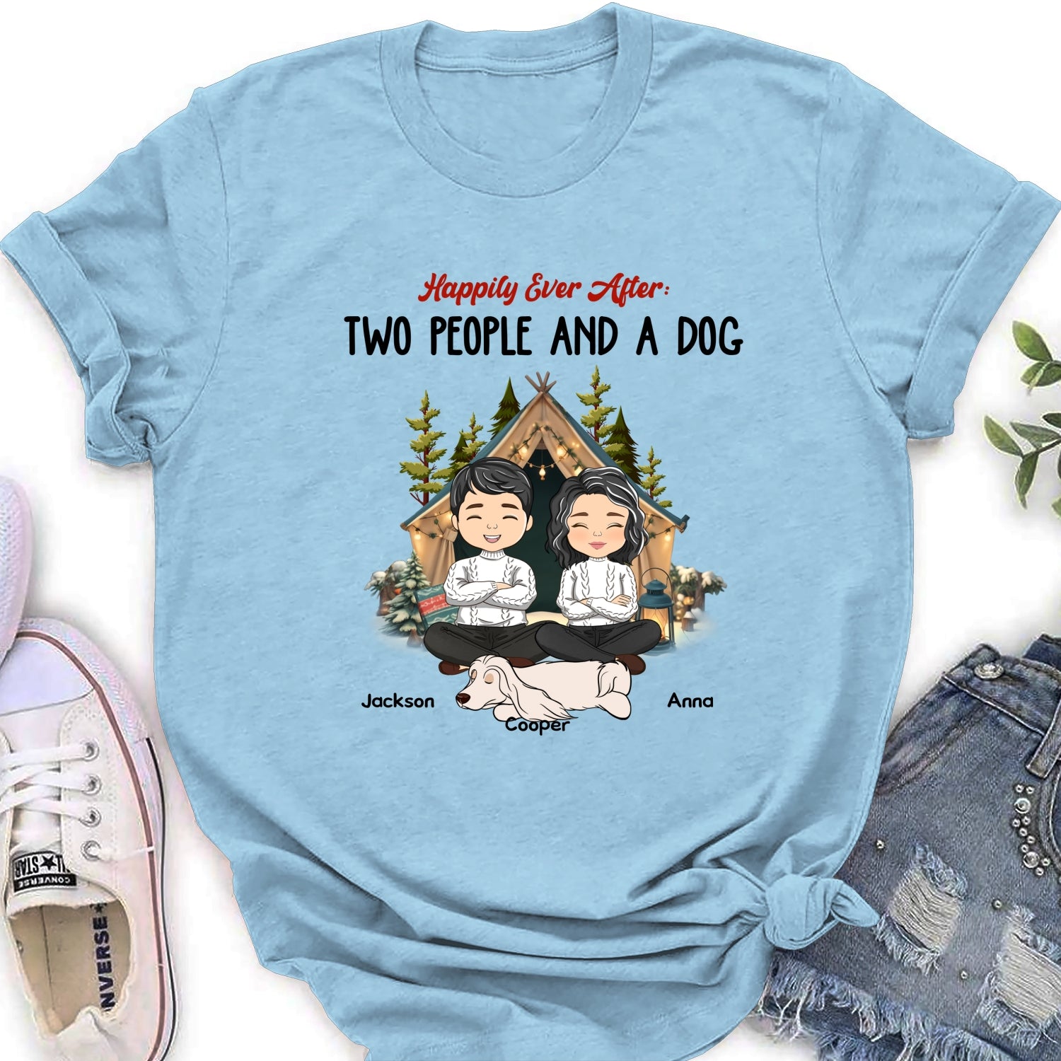 Happily Ever After - Personalized Custom Women's T-shirt for Pet Lovers