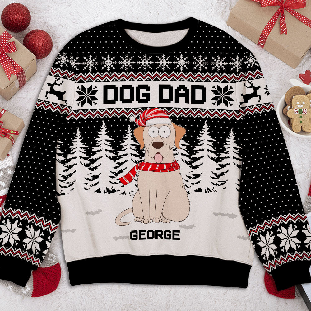 Snowy Dog Mom - Customizable All-Over-Print Unisex Polyester Blend Sweatshirt - Ideal Gift for Dog Lovers