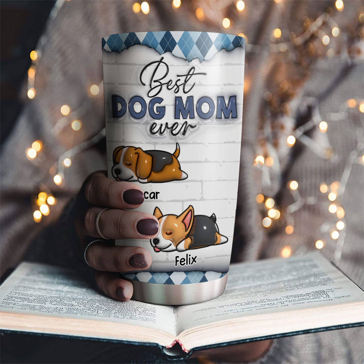 Best Dog Parents - Personalized Custom 3D Inflated Effect 20oz Stainless Steel Tumbler for Ultimate Drink Insulation