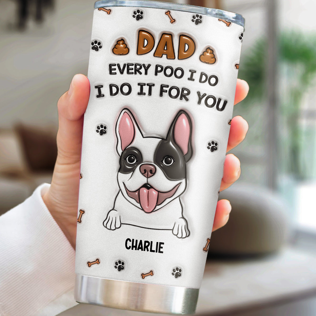 Customizable 3D Inflated Effect Personalized Tumbler - Keep Drinks Cold for 24 Hours & Hot for 12 Hours