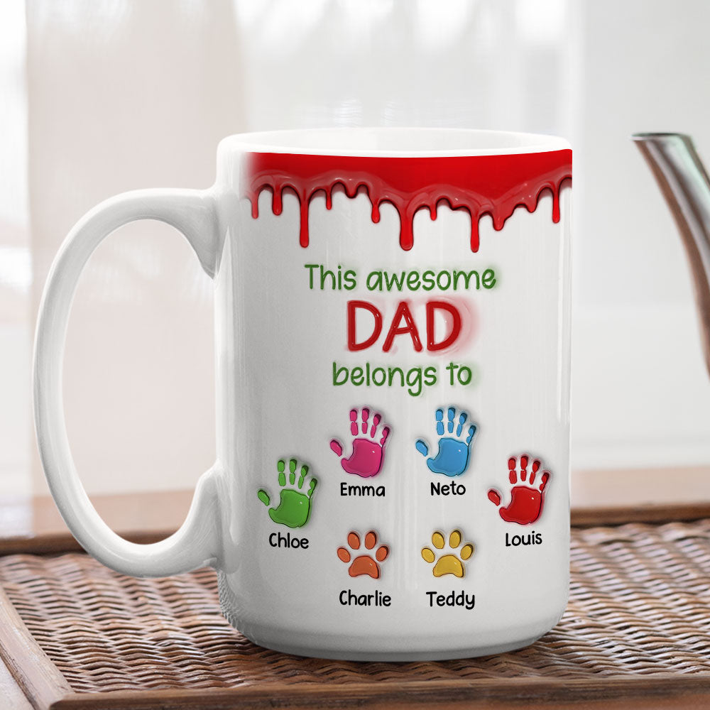 This Awesome Dad Exclusive - Personalized Custom 3D Inflated Effect 11oz Ceramic Mug