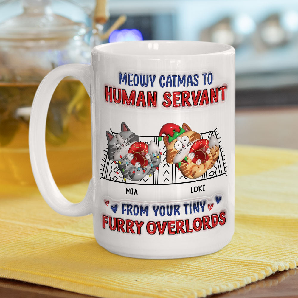 Meowy Catmas Personalized Custom 3D Inflated Effect Ceramic Mug for Human Servants
