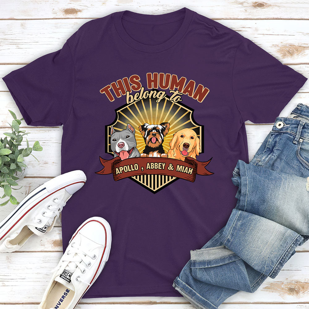 Human And Dogs - Personalized Custom Unisex 5.3 oz T-Shirt for Pet Lovers