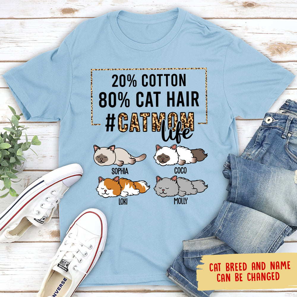Cat Mom Life - Personalized Custom Unisex 5.3 oz T-shirt for Pet Lovers